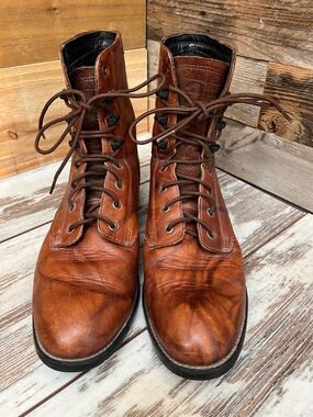 Ariat Heritage Lacer Brown Leather Lace Up Western Riding Boots 7.5B